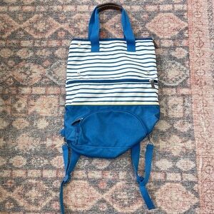 New love Taza 2-in-1 backpack tote striped beach bag